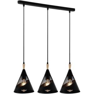 Подвесная люстра Reluce 03250-3.9-03 BK+WOOD