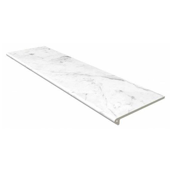 Ступень Gres de Aragon Marble Smooth Round. Carrara Blanco 33x120