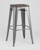 Стул барный Stool Group Tolix Wood YD-H765-W YG-15 серебристый матовый фото 2