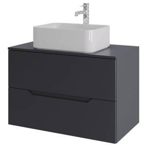 Тумба с раковиной Orange Line Li-80TugMDF+B02-460W графит матовый, 80.5 см