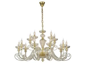 Большая подвесная люстра Newport Аннет 8620+5/C mat.soft gold clear