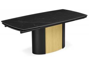 Кухонный стол Woodville Бовер 631623 черный мрамор / черный / дуб натуральный