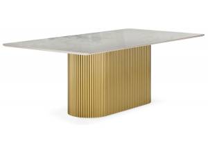 Стол Woodville Ривера 621518 brecha crema, золото 220x110x77
