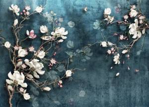 3D Фотообои Artegrafico «Птицы в цветущем кустарнике» DV-002 канвас