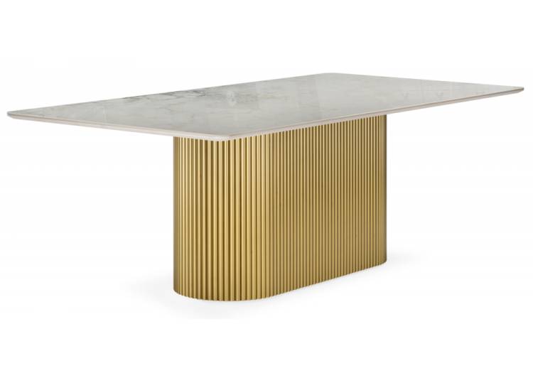 Стол Woodville Ривера 621518 brecha crema, золото 220x110x77