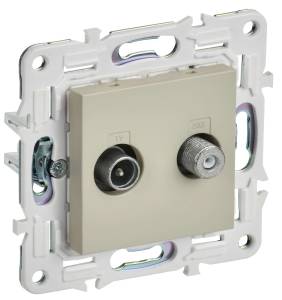 ТВ-розетка TV+SAT IEK Skandy SK-AF20-O-K10 бежевый