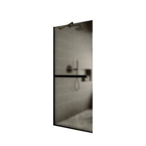 Душевая перегородка MaybahGlass MGD-728-6у 79x195, стекло бронза матовая 8 мм, профиль черный