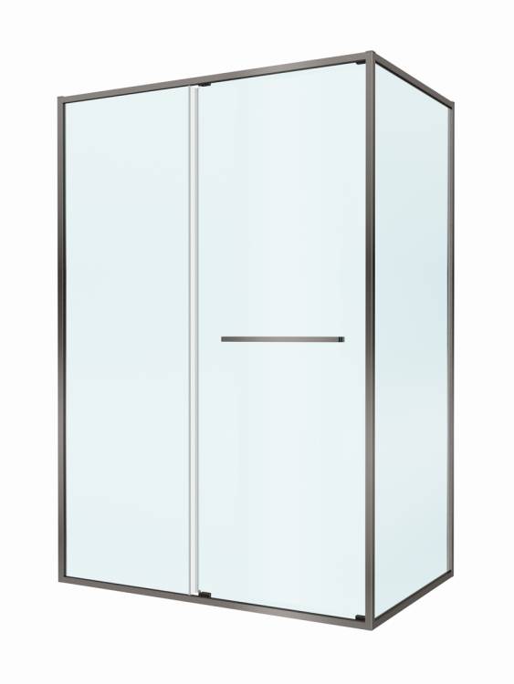 Душевой уголок Cezares LUX-AH-FS-11-130/100-C-GM профиль оружейная сталь, стекло прозрачное, 130x100x195