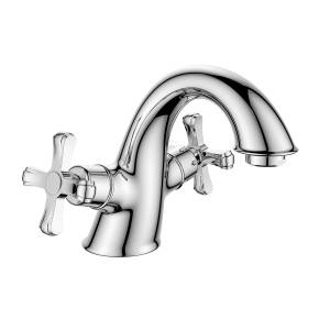 Смеситель для умывальника Decoroom DR52 DR52011 двуручный для умывальника монолитный Хром