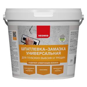 Шпатлевка замазка универсальная для выбоин и трещин Neomid 1.4 кг