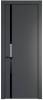 Межкомнатная дверь Profil Doors 21 PE полотно Графит, кромка алюминиевая с четырех сторон черная, стеклянная вставка черный лак 600x2000