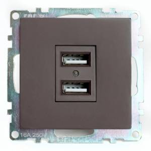 Розетка двойная с USB Stekker Катрин 49027