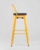 Набор из 6 барных стульев Stool Group Tolix YD-H765E-W LG-06 X6 желтый глянцевый, темное дерево, со спинкой фото 4