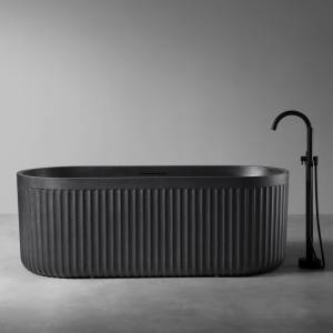 Ванна из искусственного камня Abber Stuttgart AM9925B черная матовая, 75x170