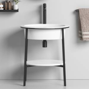 Консоль с раковиной Abber Bequem AC2131MW напольная, белая матовая