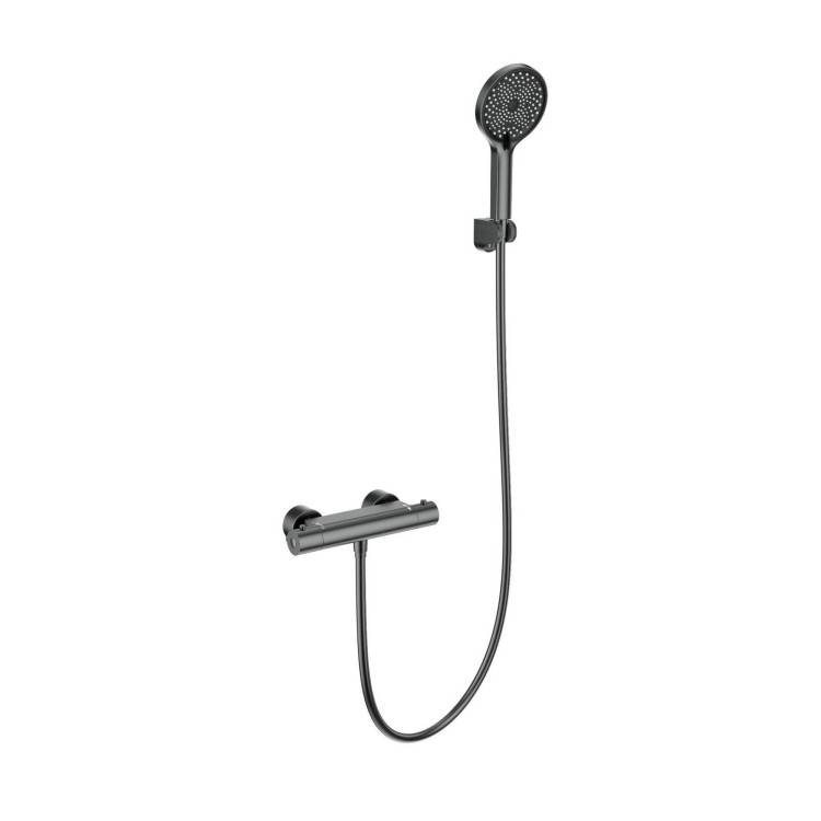 Смеситель для душа Wonzon & Woghand WW-B2003-A-BGG термостатический, темный графит