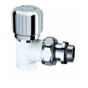 Вентиль FAR термостатный угловой LadyFAR , 1/2 ВР (серебрянное покрытие -белая эмаль), EPDM