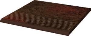 Ступень Paradyz Semir Brown рифленая простая структурная 30x30