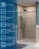Душевая дверь в нишу BelBagno SOFT_CLOSE-2-BF-1-150-C-GM профиль оружейная сталь, стекло прозрачное, 150x200 фото 10