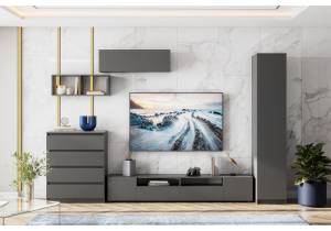 Стенка в гостиную Woodville Сибити 582768 графит комплектация 1