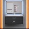 Тумба с раковиной Uperwood Modul 393020553 подвесная, матовая, черная, 100 см фото 9