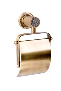 Держатель туалетной бумаги Boheme Royal Cristal 10921-BR-B с крышкой Black BR