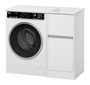 Тумба с раковиной Misty Ингрид УТ000026851 под стиральную машину, правая белая, 40 см