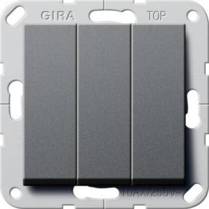 Переключатель трехклавишный Gira System 55 антрацит 283228
