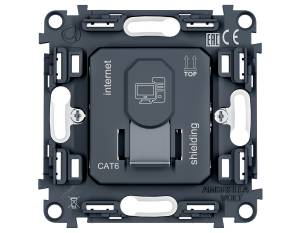 Механизм компьютерной розетки RJ-45 Ambrella Volt Quant PRO PR185 серый