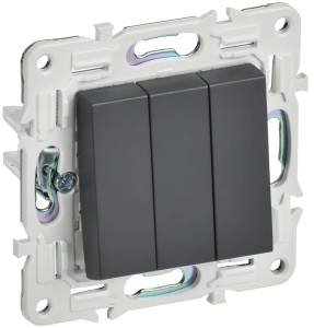 Выключатель 3-клавишный IEK Skandy SK-V30-0-10-K48 титан