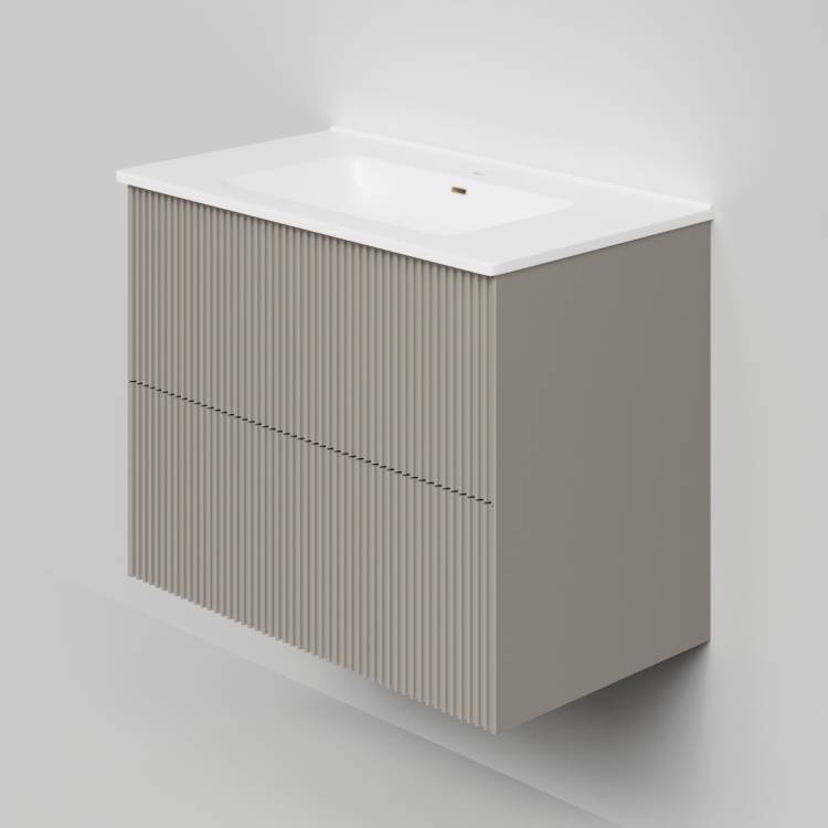 Тумба с раковиной La Fenice Terra Twin Cappuccino NFNC-01-TER-C-80-2-3-80 бежевая матовая, 80 см