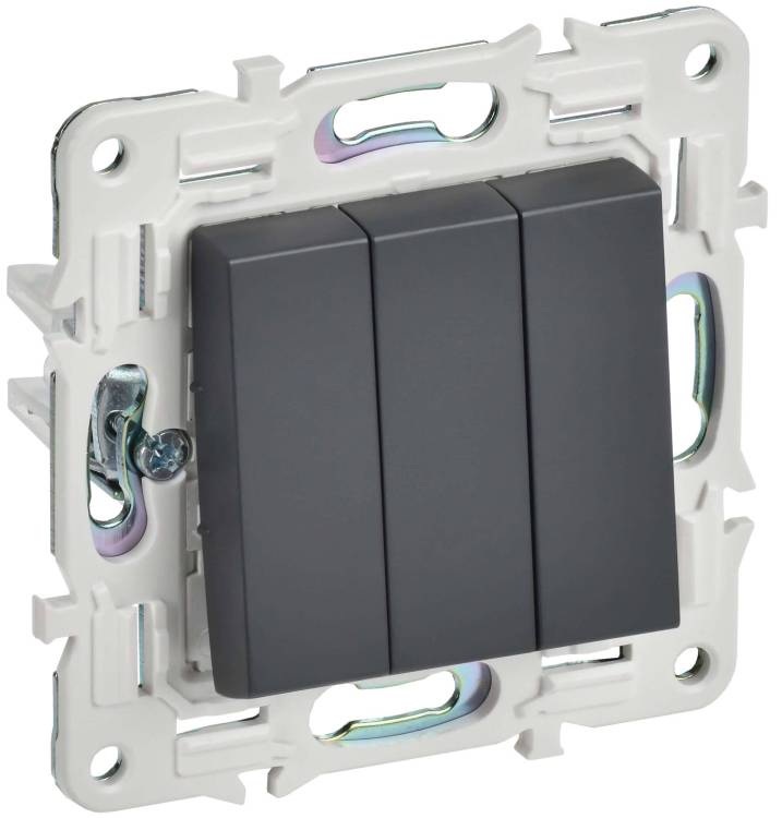 Выключатель 3-клавишный IEK Skandy SK-V30-0-10-K48 титан