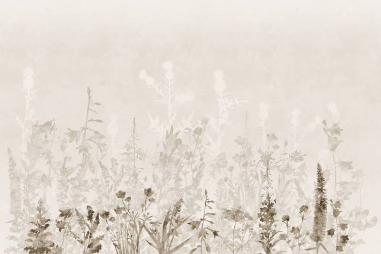 3D Фотообои Artegrafico «Светлые полевые травы в тёплых тонах» HRB-054 канвас