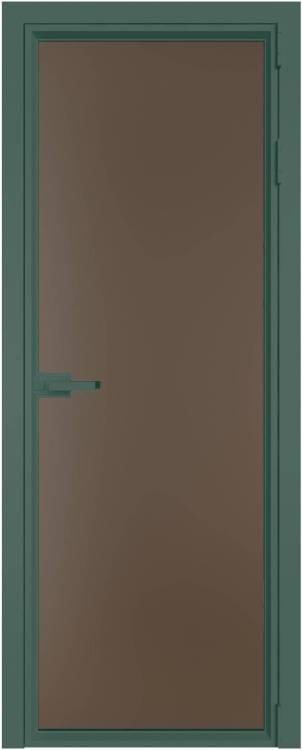 Межкомнатная дверь Profil Doors 1 AV цвет профиля Зеленый воск, стекло безопасное 6 мм монохром гляссе 600x2000