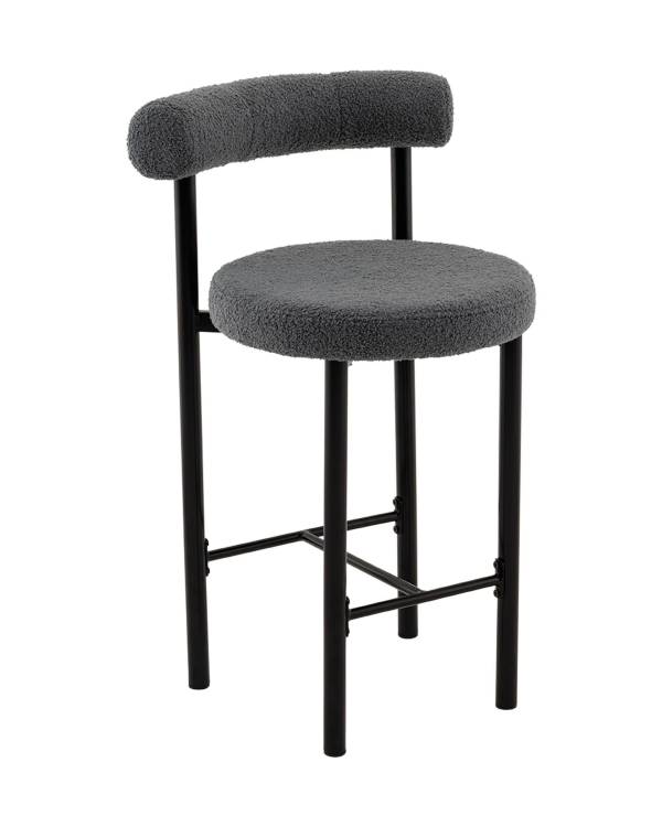 Стул полубарный Stool Group Флорео vd-plb-floreo-fl-grey темно-серый, букле
