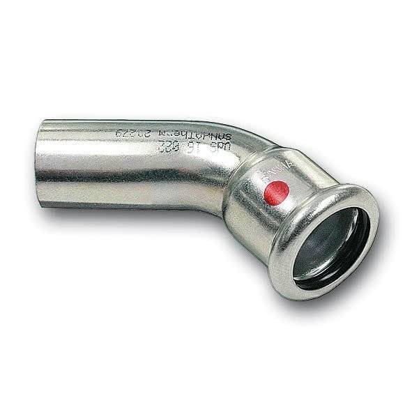 Отвод Sanha 24040, 45 гр. ВПр-НПр, углеродистая сталь, 28