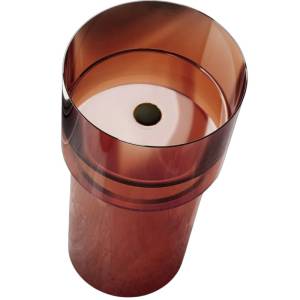 Раковина с пьедесталом Abber Kristall AT2701Opal прозрачная, 45 см, коричневая