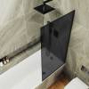 Шторка на ванну MaybahGlass MGV-251-6у стекло графит матовый, профиль черный, 1400x300 фото 3