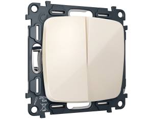 Комплект механизма 2-клавишного перекрестного выключателя Ambrella Volt MO MO303030 бежевый глянец