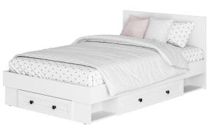 Кровать с основанием и ящиками БТС МЕБЕЛЬ Софт 00-00286686 Белый 120x200