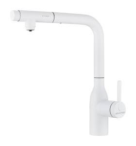 Смеситель для кухни Paulmark Viper Vi213105-WH с выдвижным изливом, белый матовый