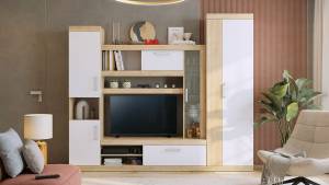 Стенка для гостиной Mebelson Макси К1 К1Макси.2724 дуб сонома/белое дерево