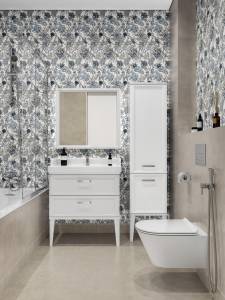 Тумба с раковиной Kerama Marazzi Pompei с 2 ящиками, белая глянцевая, 80 см, раковина PO.wb.80