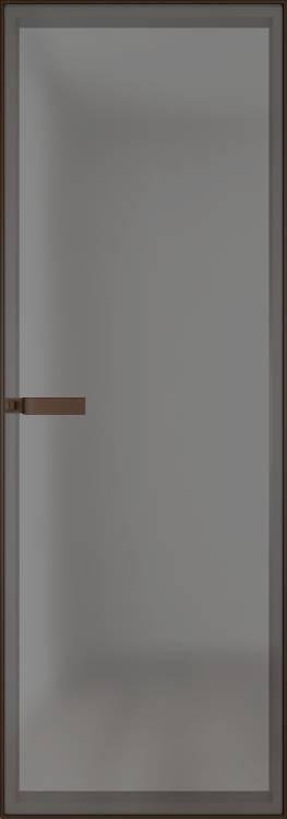 Межкомнатная дверь Profil Doors 1 AGN цвет профиля Деорэ, стекло безопасное 4 мм иней графит 600x2000