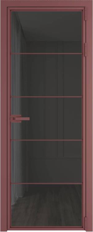 Межкомнатная дверь Profil Doors 5 AX цвет профиля Красный антрацит, стекло безопасное 6 мм тонированное 700x2000