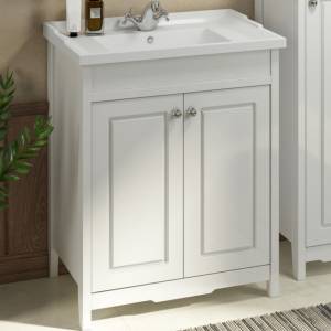 Тумба с раковиной Comforty Тбилиси-70 00003132629 белый глянец