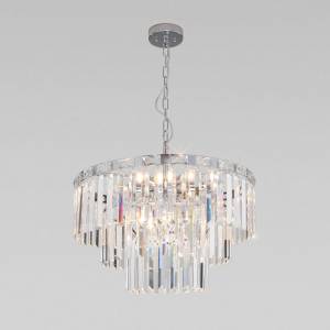 Люстра подвесная хрустальная Eurosvet Elegante 10130/8 хром/прозрачный хрусталь Strotskis Smart