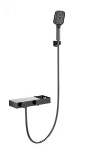 Смеситель для ванны Wonzon & Woghand WW-B2551-BGG с душем и термостатом, темный графит
