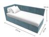 Кровать Лига Диванов Лига-039 122083L бирюзовый левая 90x200 фото 8