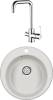 Комплект Paulmark Gelegen PM404800-WH белый + Смеситель Paulmark Logas Lo213021-CR для кухонной мойки, хром